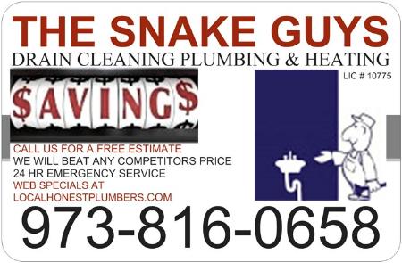 THE SNAKE GUYS DRAIN CLEANING PLUMBING & HEATING.  LIC # 10775  A.T.Z. INC. - Newark, NJ 07104 - (973)816-0658 | ShowMeLocal.com